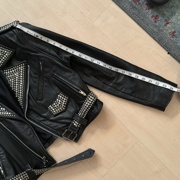 Vintage LA Roxx handcrafted studdedLeather jacket L - Picture 12 of 12